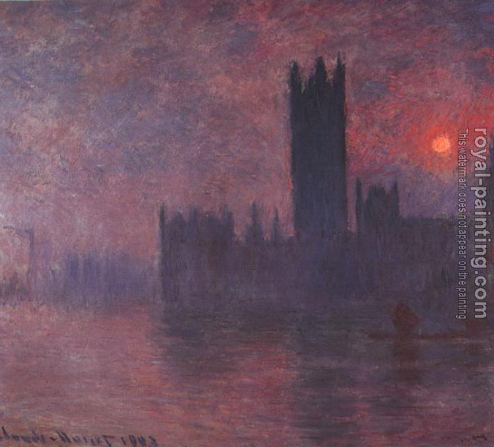 Claude Oscar Monet : London: Houses of Parliament at Sunset